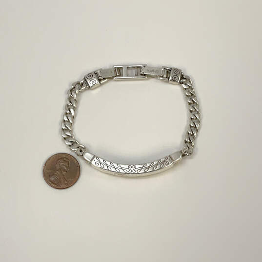Designer Brighton Silver-Tone Sisters Engraved Curb Chain Bracelet image number 4