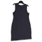 Womens Blue White Striped Sleeveless Lace-Up Neck Tank Dress Size Large image number 4