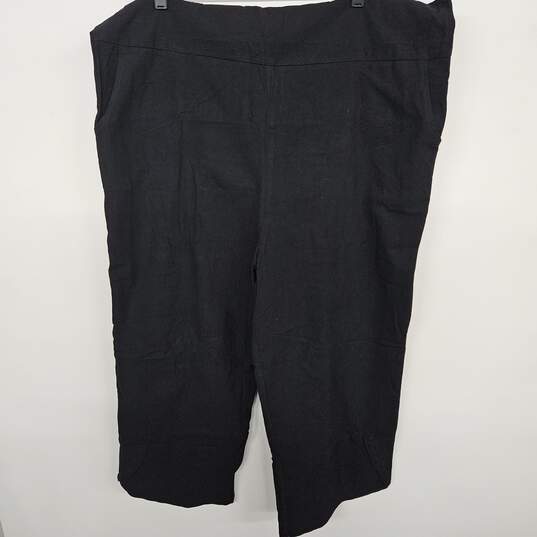 Fashion Sleeveless Cotton Linen Black Overalls Baggy Tulip Capri Jumpsuits with Pockets image number 4