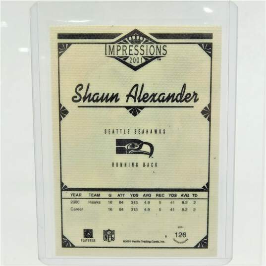 2001 Shawn Alexander Pacific Impressions /50 Premiere Date Seattle Seahawks image number 3