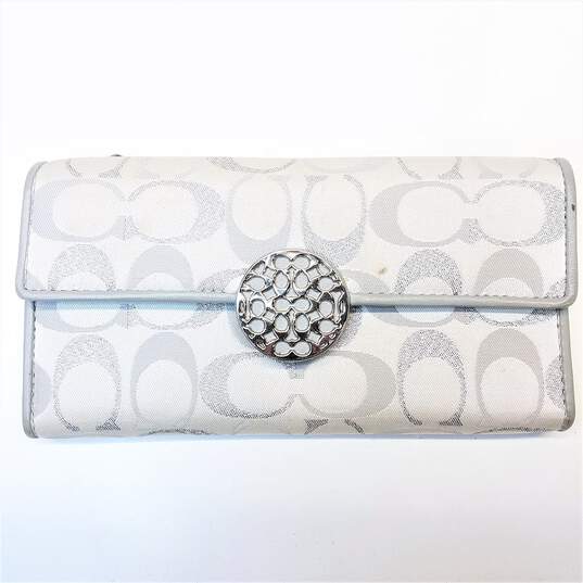 Buy the Coach Signature Ivory Women Wallet | GoodwillFinds