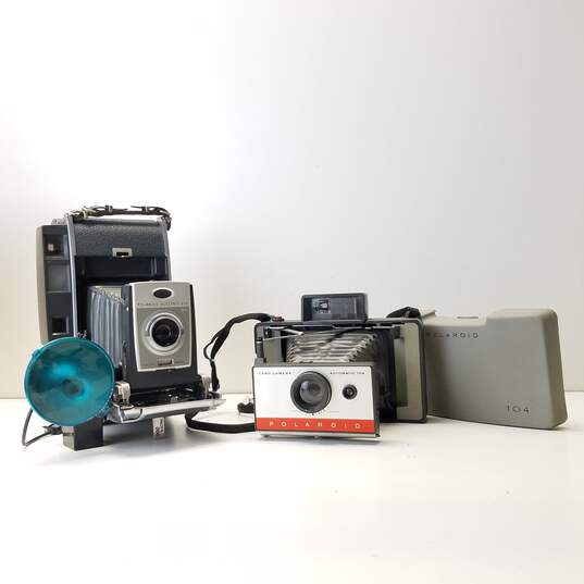 Lot of 2 Assorted Vintage Polaroid Instant Land Cameras image number 1