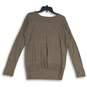 Tahari Womens Brown Crew Neck Long Sleeve Hi-Low Pullover Sweater Size Medium image number 1