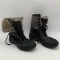 Ugg Mens Black Gray Fur Trim Round Toe Lace Up Ankle Winter Boots Size 11 image number 3