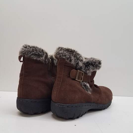 Khombu Lindsey Brown Suede Shearling Boots Women's Size 9 M image number 4