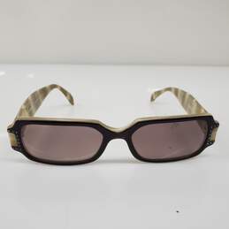 Harry Lary's Paris 'Toxxxy' Rhinestone Accent Rectangular Brown Multi Sunglasses