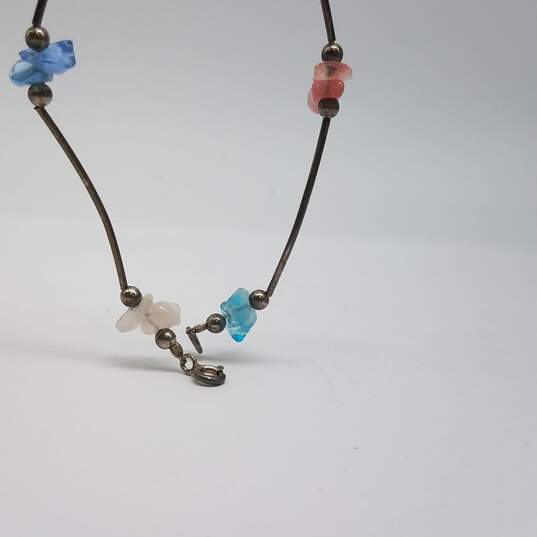 Sterling Silver Crystal Marked Necklace & Bracelet Bundle 2pcs 13.9g image number 4