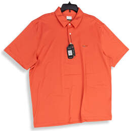 NWT Mens Orange Spread Collar Short Sleeve Golf Polo Shirt Size XXL