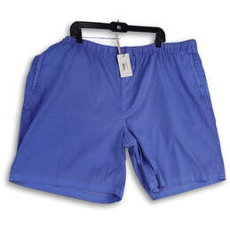 NWT Mens Blue Flat Front Elastic Waist Pull-On Dock Sweat Shorts Size 3X