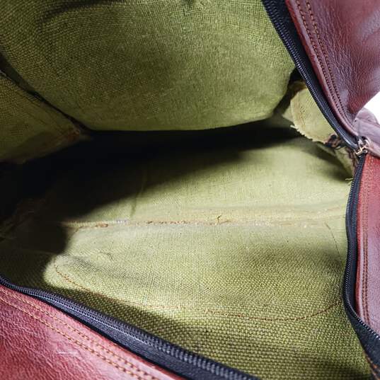 Brown Genuine Leather Backpack image number 4