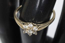 10K Yellow Gold Cubic Zirconia Ring Size 6.75 - 1.4g