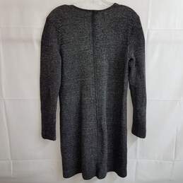 Talbots black and white textured knit zipper front dress 6 petite alternative image