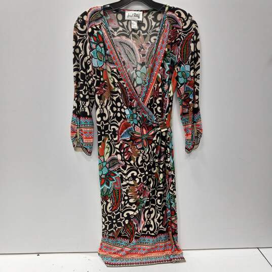 Buy the Joseph Ribkoff Blouson Wrap Dress Women's Size 6