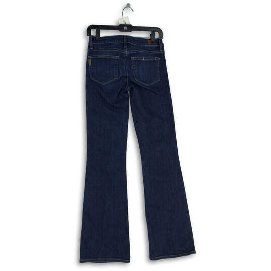 Womens Blue Denim Dark Wash 5 Pockets Design Bootcut Jeans Size 25 image number 2