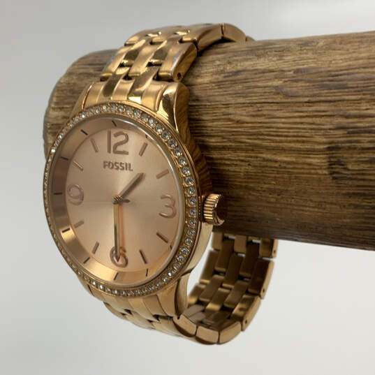 Designer Fossil Gold-Tone Stainless Steel Analog Display Quartz Wristwatch image number 2