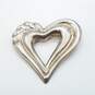 Sterling Silver Open Heart Brooch 9.7g image number 1