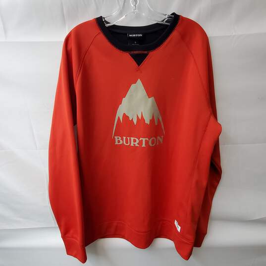 Burton Bright Orange Pullover Sweatshirt Size L image number 1