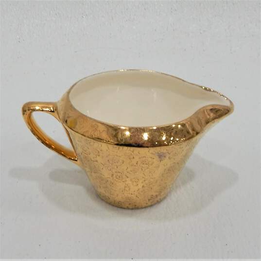 VNTG Black Gold Teapot Sabin Creamer Sugar Crest-O-Gold image number 8