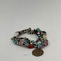 Designer Lucky Brand Silver-Tone Multicolor Glass Stone Beaded Bracelet image number 4