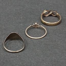 Bundle of 3 Sterling Silver Rings Sizes (5.75, 5, 5.75) - 6.00g alternative image