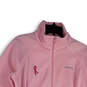 Womens Pink Fleece Long Sleeve Mock Neck Pockets Full-Zip Jacket Size XL image number 3