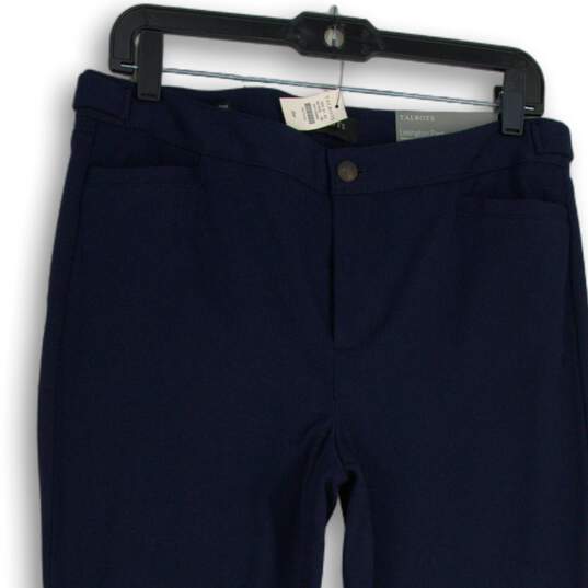 NWT Talbots Womens Navy Flat Front Skinny Leg Lexington Ankle Pants Size 8P image number 3