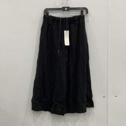 NWT Womens Black Elastic Waist Pull On Wide-Leg Culottes Pants Size XS alternative image