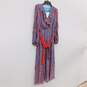 Diane von Furstenberg Jaxson Ruffled Crepe de Chine Blue & Red Zebra Print Women's Midi Dress Size S NWT with COA image number 3