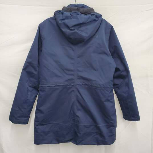 The North Face WM's Navy Blue 100% Polyester Winter Hooded Parka Size L image number 2