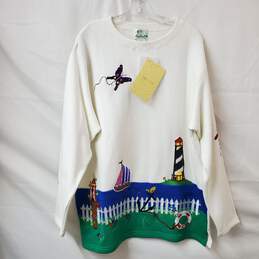 The Quacker Factory Light Boat House Beaded Sweater Women Size L WITH TAG