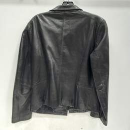 Women's Calvin Klein Black Leather Jacket Sz M alternative image