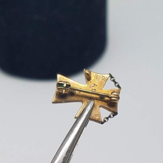 10k Gold Enamel Sigma Chi Cross Pin 2.3g image number 6
