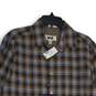 NWT Joseph Abound Mens Brown Blue Plaid Long Sleeve Button Up Shirt Size M image number 3