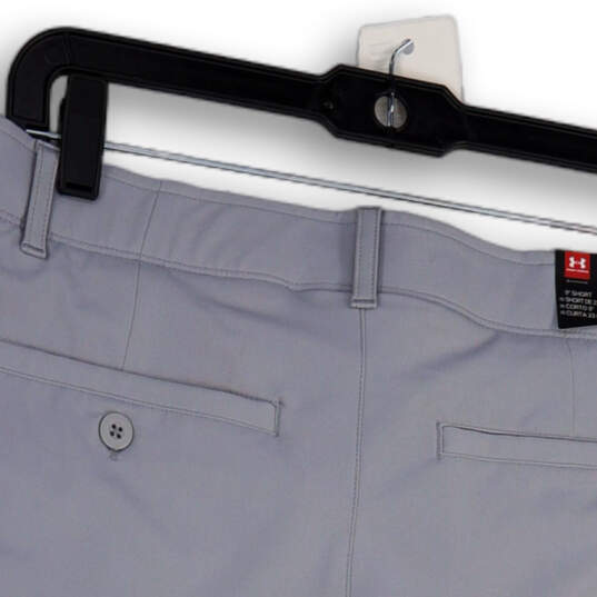 NWT Womens Gray Flat Front Pockets Stretch Regular Fit Chino Shorts Size 8 image number 4