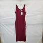 L * Space Burgundy Ribbed Knit Sleeveless Maxi Dress WM Size XL NWT image number 1