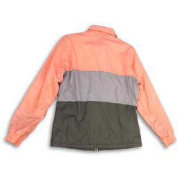 Womens Multicolor Color Block Mock Neck Full-Zip Windbreaker Jacket Size M alternative image
