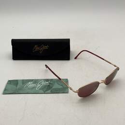 Maui Jim Unisex Kilohana Red Lens Gold Frame Oval Sunglasses w/ Black Case