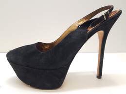 Sam Edelman Novato Black Suede Platform Slingback Peep Toe Pump Heels Shoes Size 9.5 M alternative image