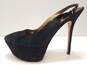 Sam Edelman Novato Black Suede Platform Slingback Peep Toe Pump Heels Shoes Size 9.5 M image number 2