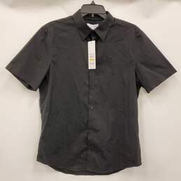 Calvin Klein Men Black Short Sleeve Button Up Shirt NWT sz M