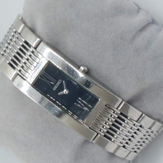 Buy the Seiko 1N00-0DZ8 Rectangular Vintage Stainless Steel Watch |  GoodwillFinds
