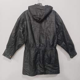 Women’s Vintage N.Y.D.A Hooded Leather Utility Jacket Sz PM alternative image