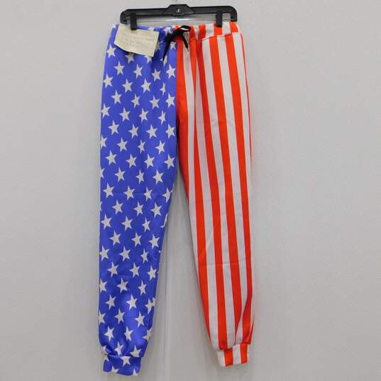 Patriotic Stars & Stripes Red White & Blue Joggers image number 2