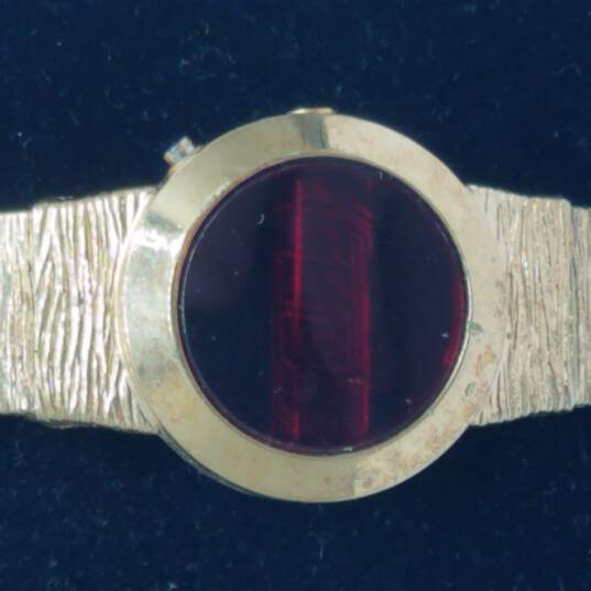 Unbranded Vintage 70s Gold Tone & Red LED 24mm Watch image number 1