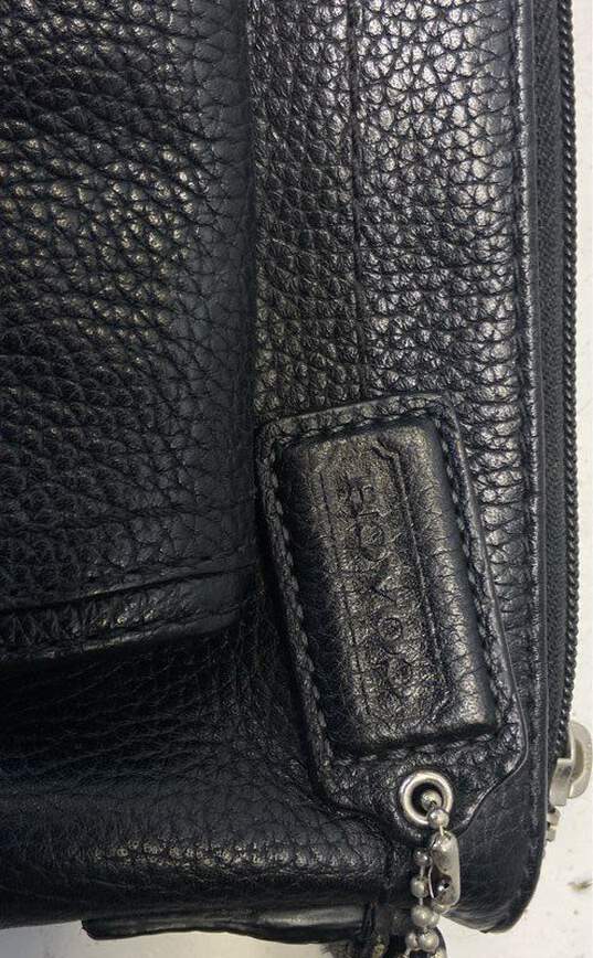 Coach Pebble Leather Crossbody Bag Turn-Lock Closure Silver Hardware Black image number 6