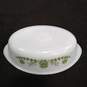 White Glass Bake Dish w/ Green Floral Design image number 5