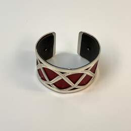 Designer Brighton Silver-Tone Red Adjustable Christo Wide Cuff Bracelet alternative image