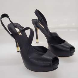 Guess Hilarie Black Leather Platform Pump Heels Women's Size 9.5M alternative image