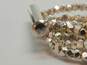 Artisan 925 Textured Ball Beaded Multi Strand Crystal Charm Bracelet 76g image number 4
