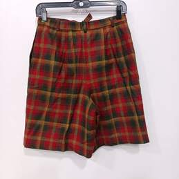 Pendleton Petite Women's Plaid Wool Shorts Size 8 alternative image